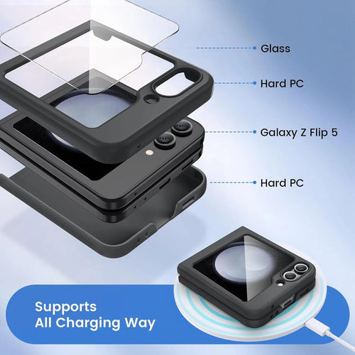 Funda Para Samsung Galaxy Z Flip 5 Negro Lisa