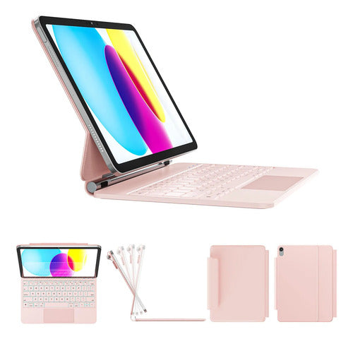 Funda Con Teclado Para iPad Gen, Raymcraft Rosa