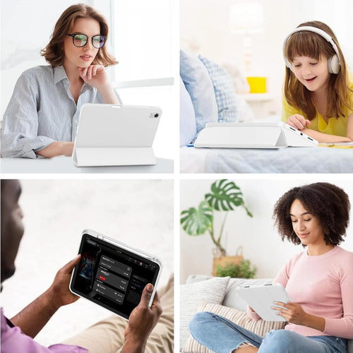 Funda Para iPad A16 Con Soporte Y Porta Lápiz Gris