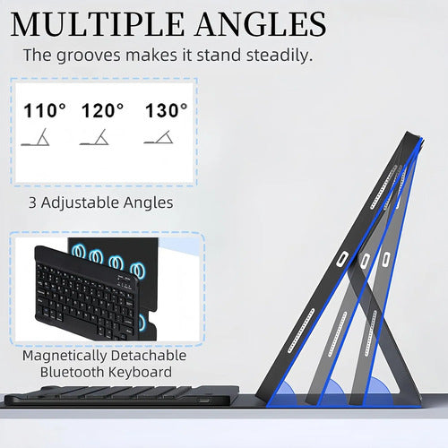 Funda Con Teclado Para Samsung Galaxy Tab S10 Lite & S10 Negro