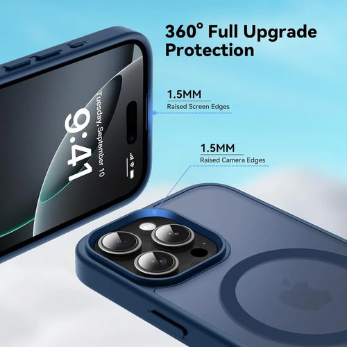 Funda Magnética Para iPhone 16 Pro Azul Marino