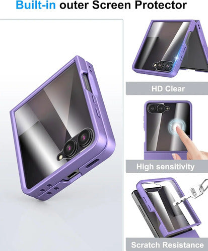 Funda Samsung Galaxy Z Flip 7, Protect De Pantalla Integrado Violeta