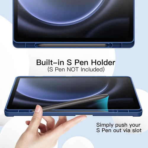 Funda Jetech Para Samsung Galaxy Tab S10 Lite / S10 Fe / ... Azul Marino Lisa