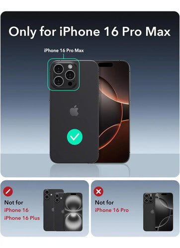 Funda Esr Para iPhone 16 Pro Max Con Soporte Y Control De... Negro