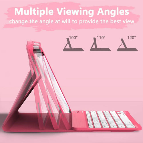 Funda Con Teclado Para iPad (a16) 11th/10th Gen (11/10.9) Fucsia