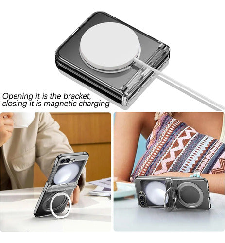 Funda Magnética Samsung Galaxy Z Flip 7 Fe Transparente