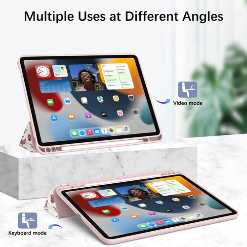 Funda Para iPad Con Soporte De Lápiz Rojo