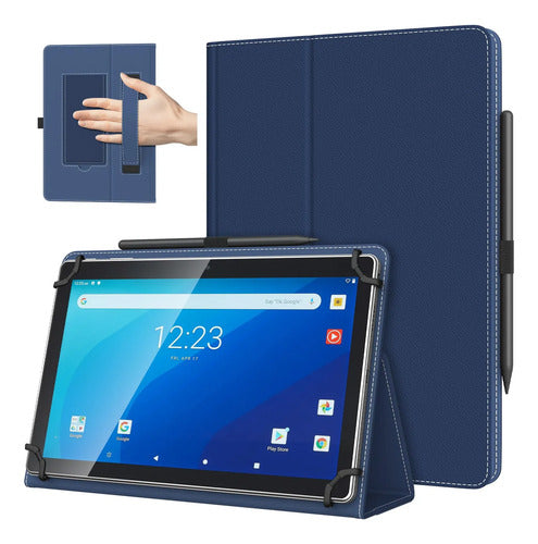Funda Universal Timovo Para Tablet 10.1 Con Soporte Y Correa Azul Marino