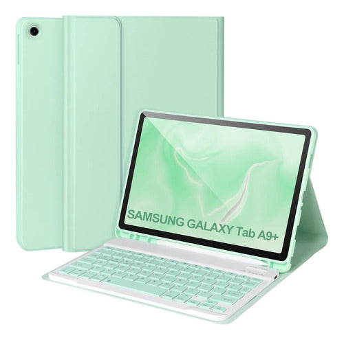 Funda Con Teclado Para Samsung Galaxy Tab A11+/a9+ 11' Verde