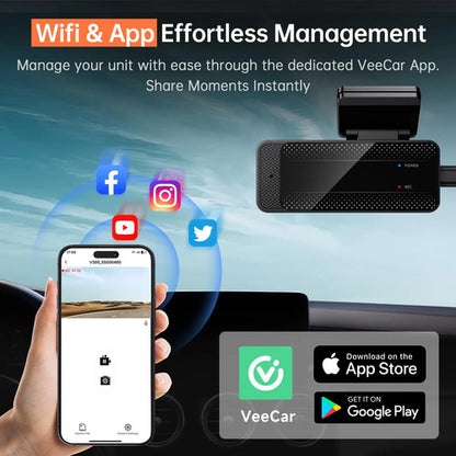 Cámara V300 Dashboard Con Wi-fi Y Visión Nocturna Para Au... Negro