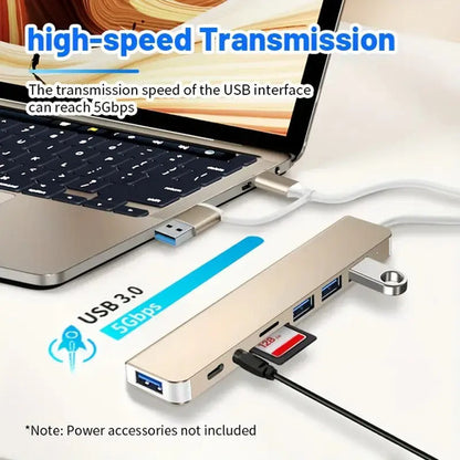 Adaptador Usb C Hub De 8 Puertos Gris Oscuro