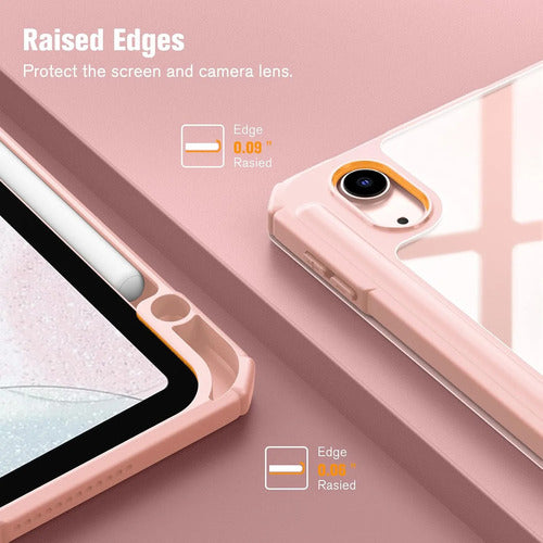 Funda Hybrid Slim Para iPad Air 11' M3/m2, 5ta/4ta. Rosa