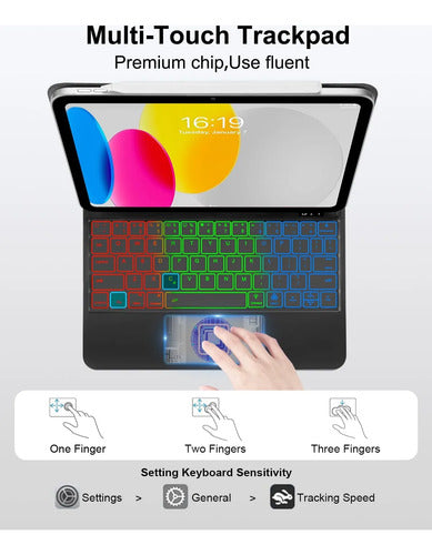 Funda Con Teclado Magic Para iPad A16 Negro