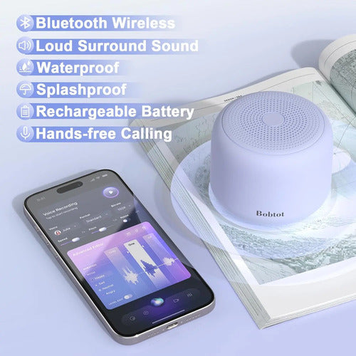 Bocina Bluetooth Portátil Bobtot Ipx5 20h Autonomía, Púrpura Púrpura