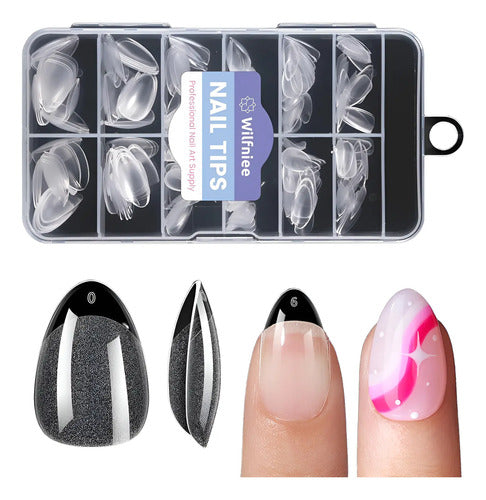 240pcs Almond Nail Tips Extra Short: Soft Gel, 12 Sizes, ...