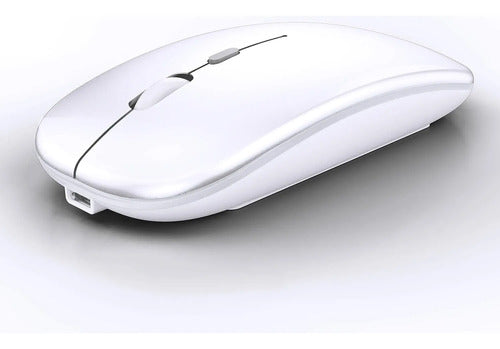 Mouse Inalámbrico Bluetooth Recargable Led Dual Mode Bright White