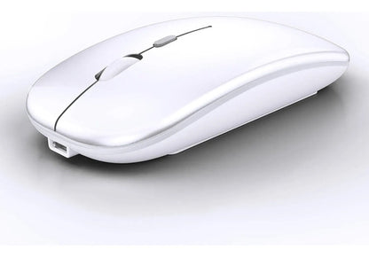 Mouse Inalámbrico Bluetooth Recargable Led Dual Mode Bright White