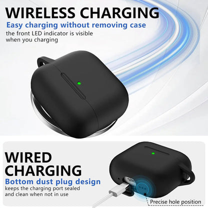 Estuche De Silicona Para AirPods 4 Con Cierre Magnético Negro
