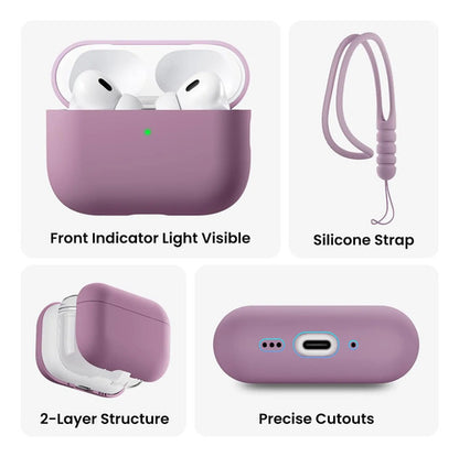 Funda Ornarto De Silicona Híbrida Para AirPods Pro 3 - Negra