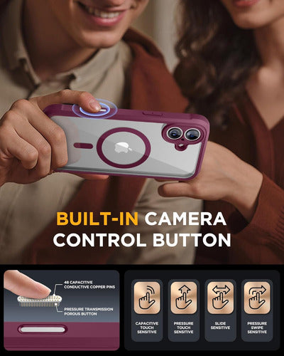 Funda Magnética Miracase Para iPhone 16 Plus 6.7  Con Pro... Violeta Oscuro