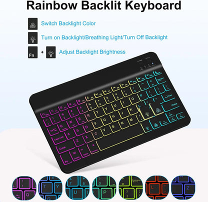 Funda Con Teclado Para Samsung Galaxy Tab A11+/a9. Verde Oscuro