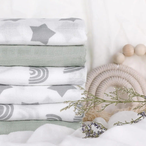 Conjunto De 6 Mantas Muselina Para Bebés