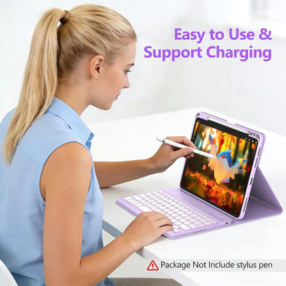 Funda Con Teclado Para iPad Air 11  Y Pro 11 Lila