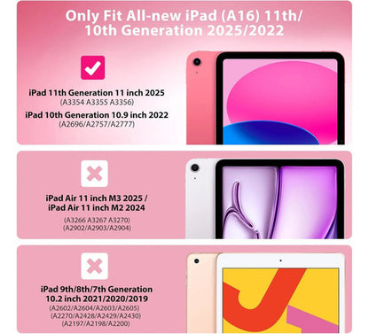 Funda Para iPad A16, 11va Gen 11'' 2025 Y 10ma Gen 10.9'' Rosa Chicle