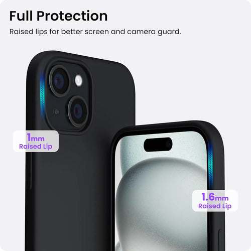 Funda De Silicona Para iPhone 15 Negro