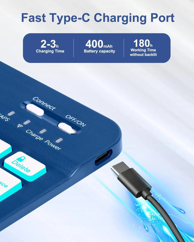 Funda Con Teclado Para Samsung Galaxy Tab A11+/a9+ 11' Azul Marino