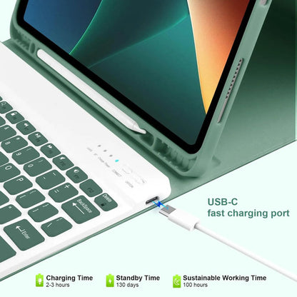 Funda Con Teclado Para iPad Air Y Pro Verde Oscuro
