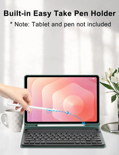 Funda Con Teclado Para Samsung Galaxy Tab S11 11' Verde Lima