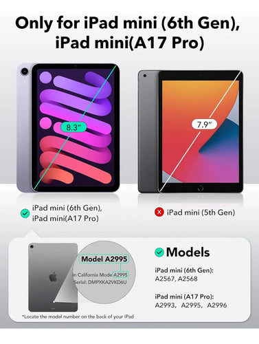 Funda Para iPad Mini 7 A17 Pro Y Mini 6 Transparente