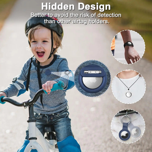 Pack De 2 Fundas De Silicona Compatibles Con Airtag Apple Negro; Azul