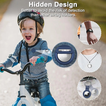 Pack De 2 Fundas De Silicona Compatibles Con Airtag Apple Negro; Azul