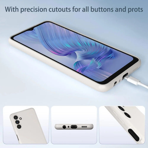 Funda Para Galaxy A13 5g, Silicona Líquida, Delgada, Suave Blanco
