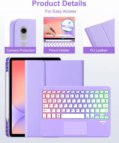 Funda Con Teclado Para Samsung Galaxy Tab S10 Lite/s10 Fe/s9 Violeta