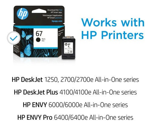 Cartucho De Tinta Negra Hp 67: Calidad Superior