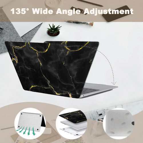 Funda Protectora Para Macbook Air 13.6  M2-m4 2022-2025 Negro