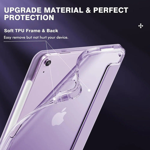Funda Infiland Para iPad Air 11'' Con Soporte Para Lápiz Lavanda