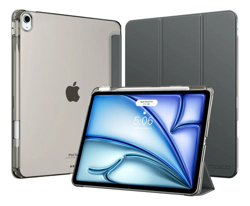 Funda Moko Para iPad Air Con Soporte Para Lápiz Gris