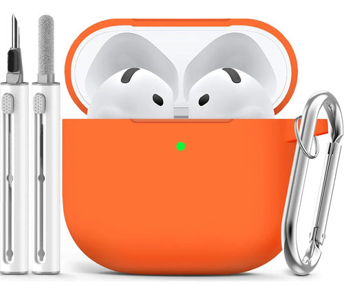 Funda R-fun Para AirPods 4 Con Kit De Limpieza Naranja