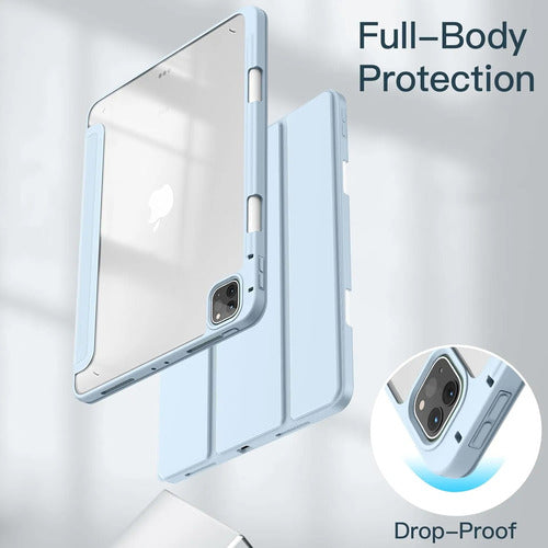 Funda Para iPad Pro 11 Pulgadas Con Soporte Para Lapiz Azul Claro