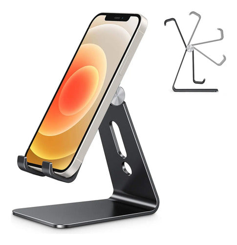 Soporte Omoton De Aluminio Para Celular O Tablet Plateado