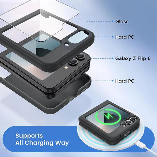 Funda Para Samsung Galaxy Z Flip 7 Fe Y Z Flip 6. Negro