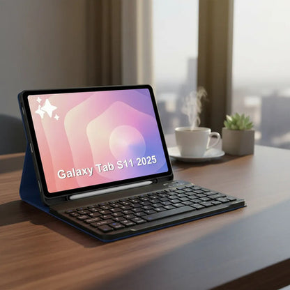 Funda Con Teclado Para Samsung Galaxy Tab S11 11' Azul Oscuro