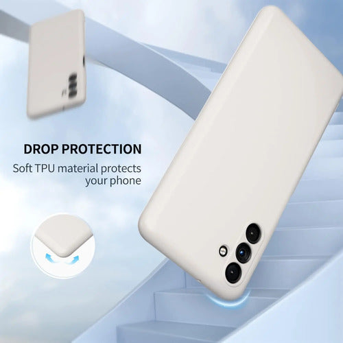 Funda Para Galaxy A13 5g, Silicona Líquida, Delgada, Suave Blanco