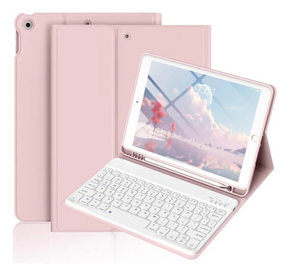 Funda Con Teclado Para iPad 9th/8th/7th Gen 10.2'' Rosa Rosa
