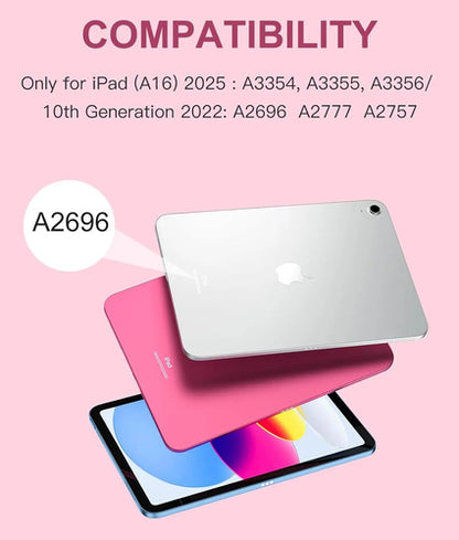 Funda Con Teclado Para iPad 11th/10th Gen, Retroiluminada Rosa