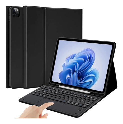 Funda Con Teclado Retroiluminado Para iPad Air Y Pro Negro